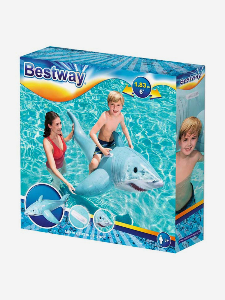 Надувная игрушка для плавания BestWay 41405 "Акула" (183х102см) 3+