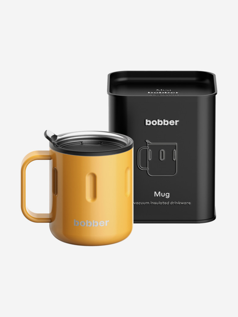 Вакуумная стальная термокружка с крышкой Bobber Mug 300 мл оранжевый тепло до 2 часов
