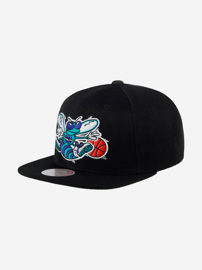 Бейсболка с прямым козырьком MITCHELL NESS 6HSSJS19079-CHOBLCK Charlotte  Hornets NBA (черный)