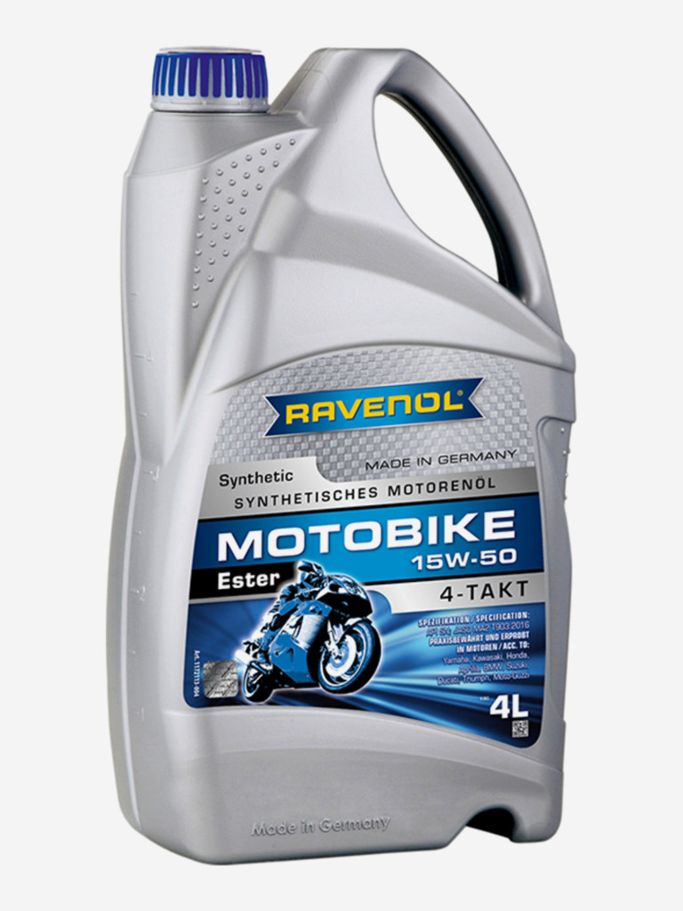 Моторное масло RAVENOL Motobike 4-T Ester 15W-50, 4 литра