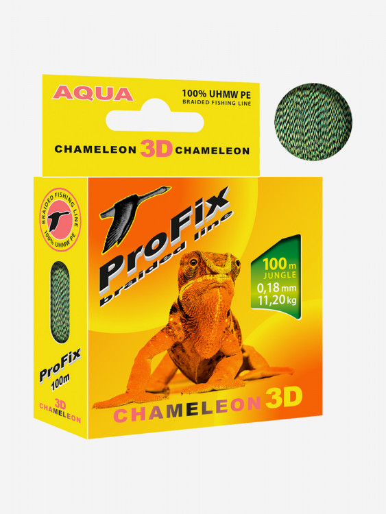 Плетеный шнур для рыбалки AQUA ProFix Chameleon 3D Jungle 100 m 0.18 mm