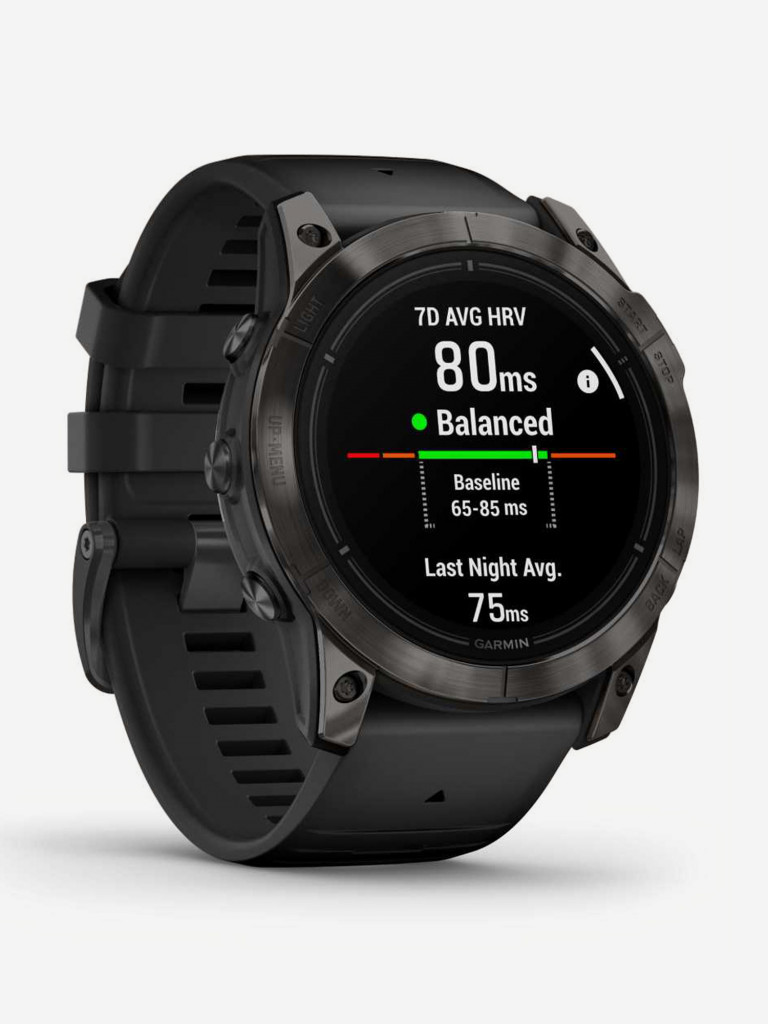 Спортивные часы Garmin EPIX PRO (Gen 2) Sapphire Edition 51 мм, титановый угольно-серый, DLC, черный силиконовый ремешок