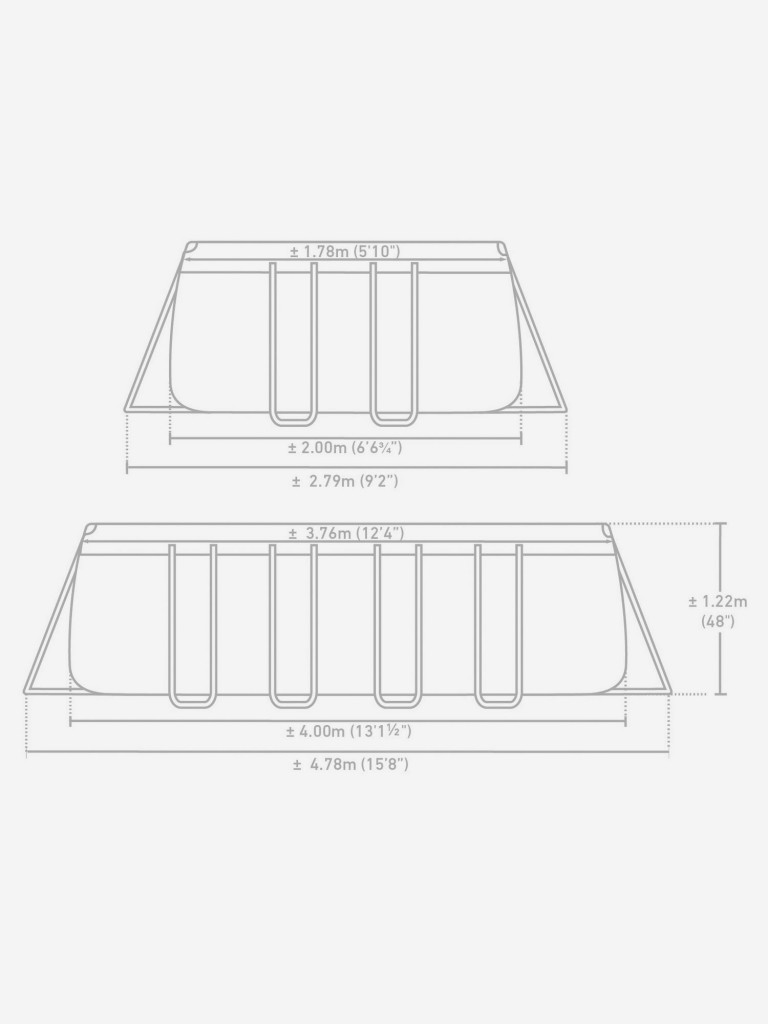 Бассейн каркасный Intex, 400x200x122 см, фильтр-насос 2006 л/ч, лестница