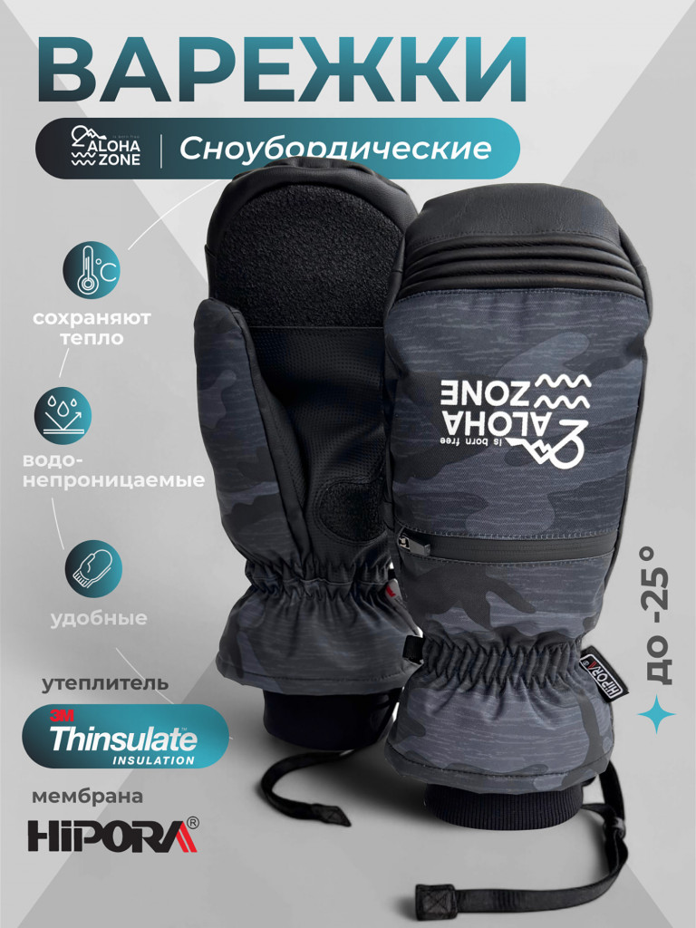 Варежки сноубордические Aloha Zone Snow Grip