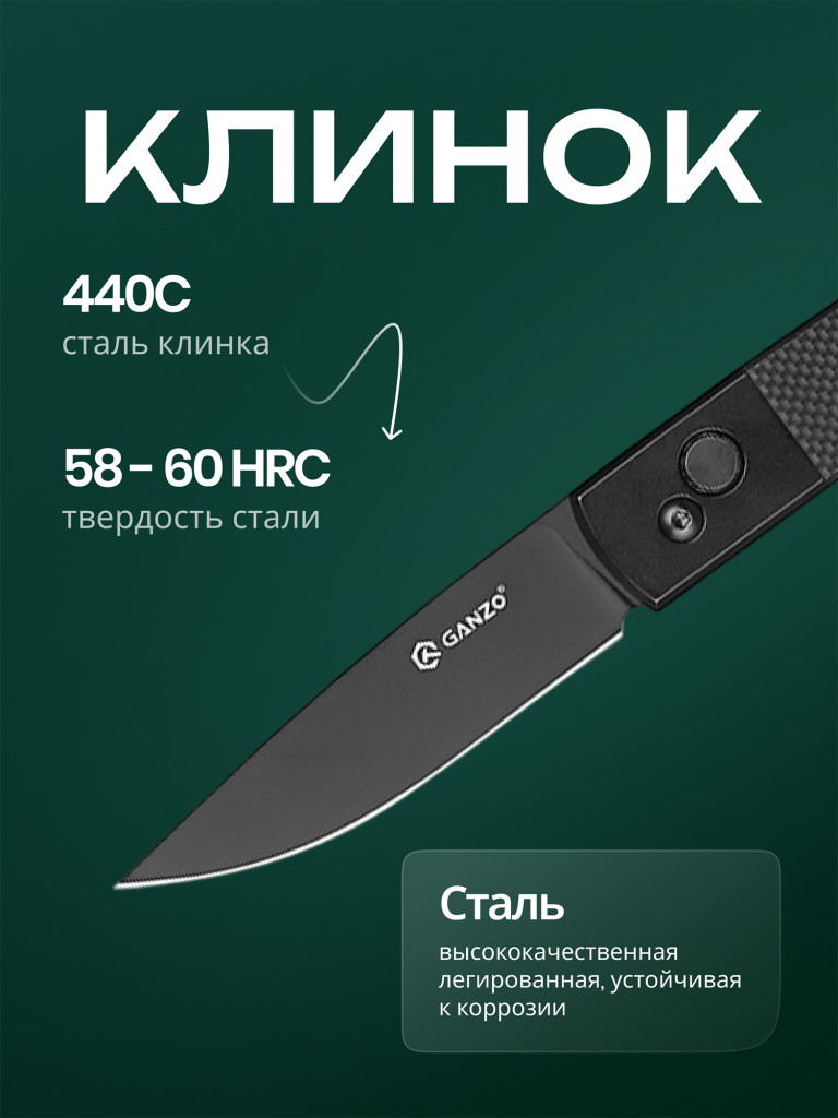 Нож складной Ganzo G721B-BK черный