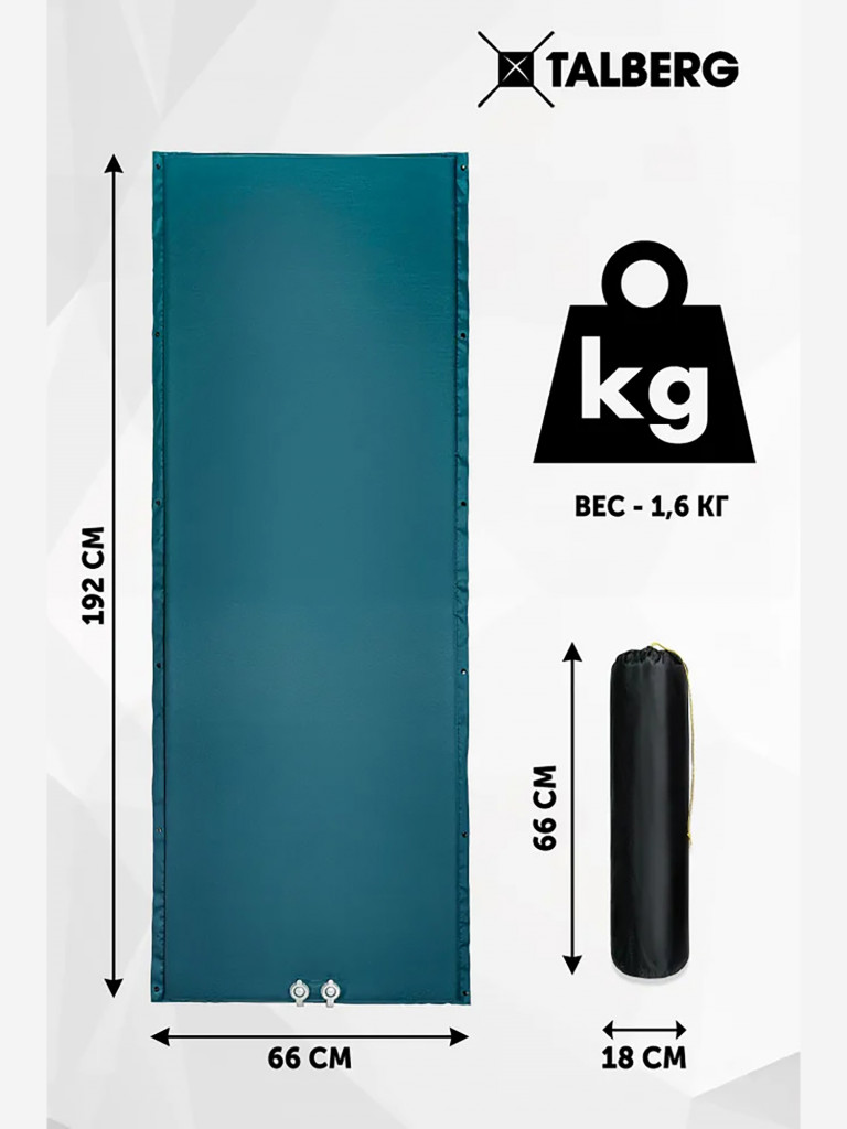 Самонадувающиеся коврик QUICK CLASSIC MAT TALBERG , серо-синий,192х66х3 см