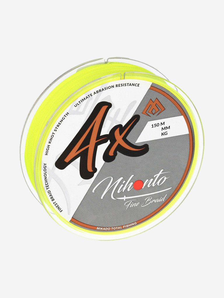 Плетеный шнур Mikado NIHONTO FINE BRAID 0,16 fluo (150 м) - 12.50 кг.