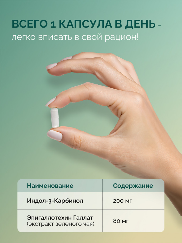 Индол-3-карбинол + EGCG MedCraft, 60 капс.