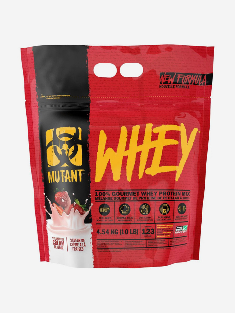 Протеин Mutant Whey клубничный крем 4,54 кг.