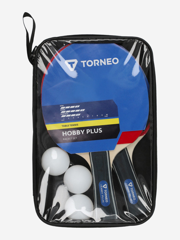 Набор для настольного тенниса Torneo Hobby Plus: 2 ракетки, 3 мяча