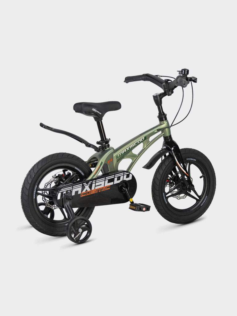 Велосипед детский Maxiscoo COSMIC Deluxe Plus 14'' оливковый матовый, 2026
