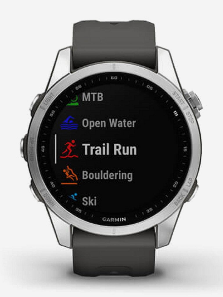 Часы Garmin Fenix 7S, серебристые с графитовым ремешком 010-02539-01