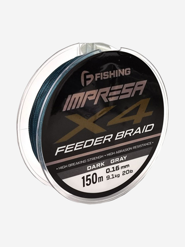 F-FISHING Шнур Impresa Braid PE X4 Feeder 150м Dark Grey 0,16мм 9,1кг