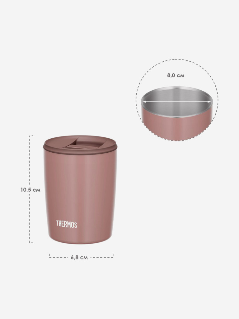 Термокружка для кофе 300 мл THERMOS JDP-301 розовая