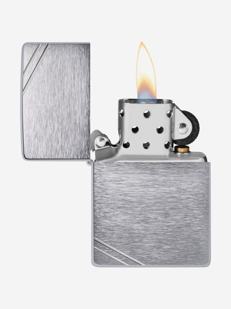Зажигалка Zippo 230 Replica Vintage Brushed Chrome, серебристая матовая