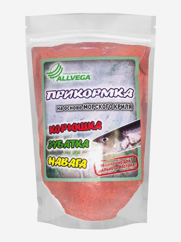Прикормка для рыбалки на корюшку, зубатку, навагу на основе морского криля ALLVEGA