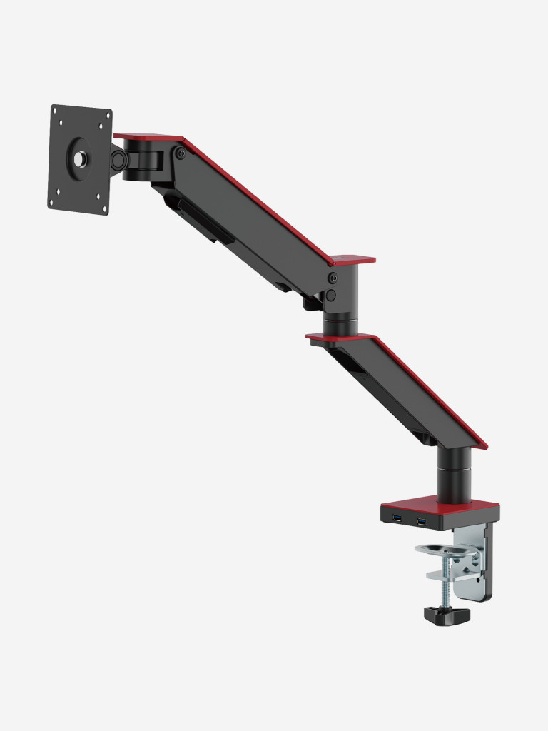 UNITEKI FMGT101RDR PRO LINE Кронштейн для монитора со струбциной, системы газлифт, диагональ 17-35", крепление с функцией перемещения в вертикальной плоскости