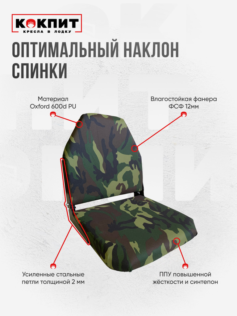 Кресло складное непромокаемое в лодку ПВХ Кокпит