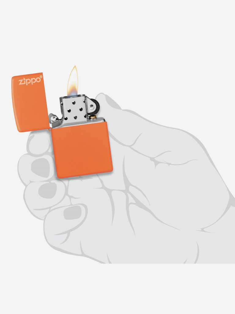 Зажигалка бензиновая ZIPPO 231ZL Classic Logo Orange Matte