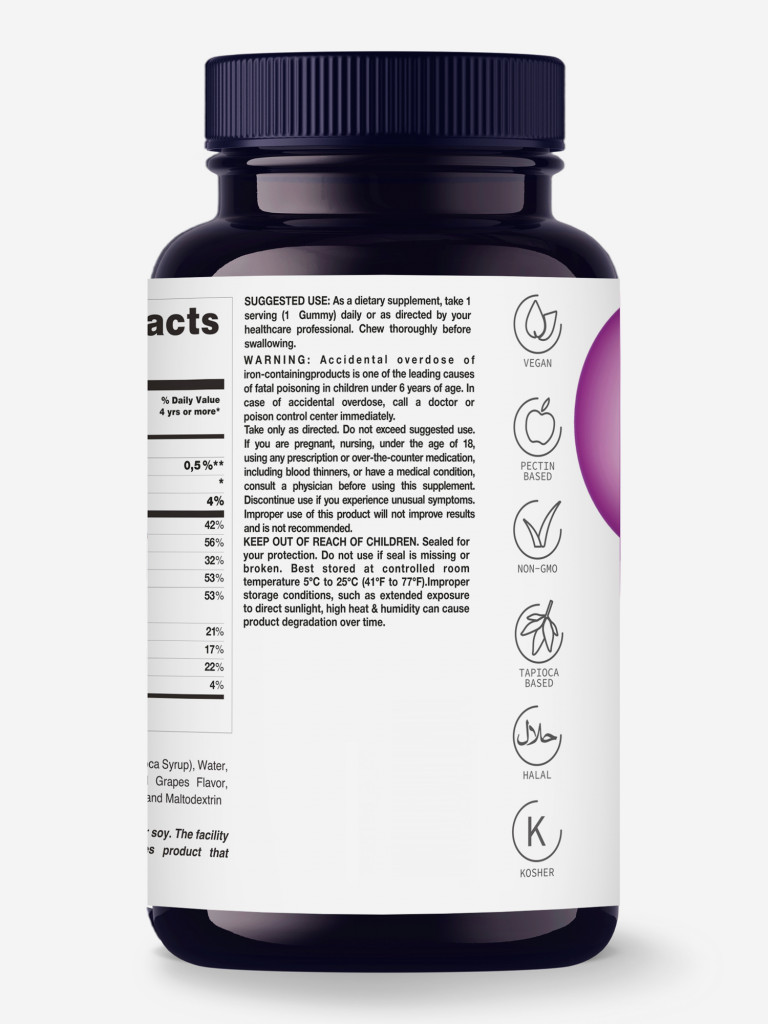 Комплекс мультивитамины железо плюс для детей LIVS, 60 шт.