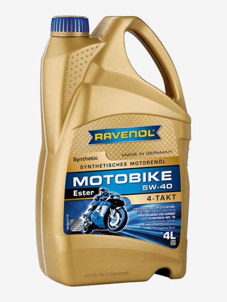 Моторное масло RAVENOL Motobike 4-T Ester 5W-40, 4 литра