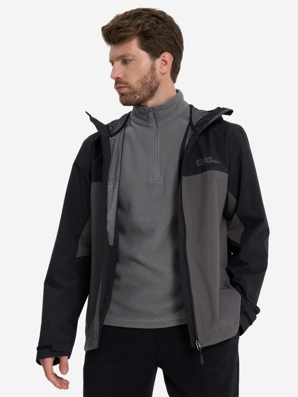 Куртка мембранная мужская Jack Wolfskin Weiltal арт. 1115892 серый цвет — купить за 9349 руб. со скидкой 50 %, отзывы в интернет-магазине Спортмастер