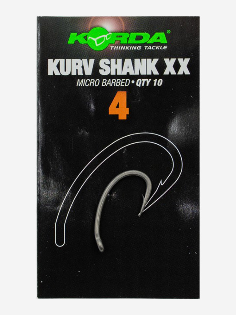 Крючок KORDA Kurv Shank-XX №4 с бородкой 10шт