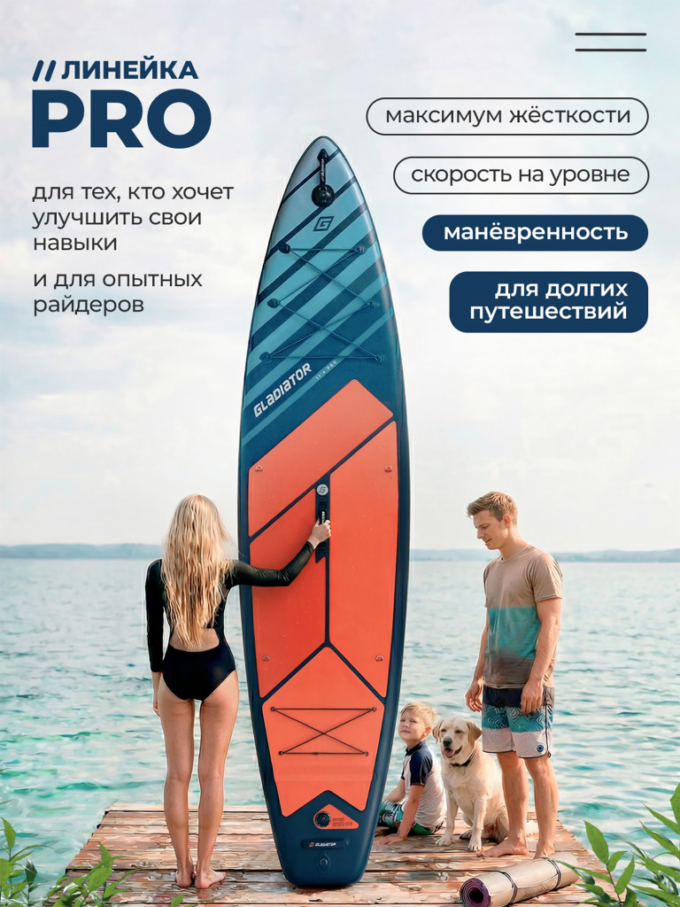 Сап доска надувная Gladiator PRO 11.4