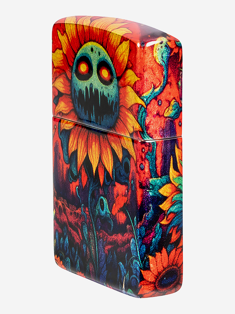 Зажигалка бензиновая ветроустойчивая Zippo Spooky Sunflower 540 Tumbled Brass