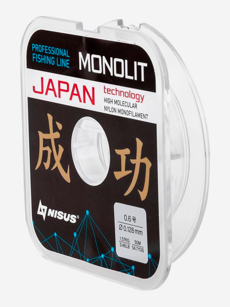 Леска для рыбалки Nisus MONOLIT Nylon, 0,128мм, 50м, 1,57кг, прозрачный