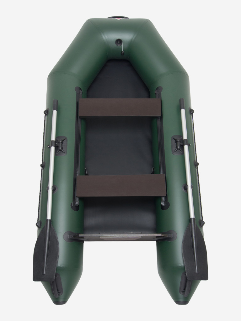 Лодка ПВХ надувная под мотор Yukona 280 TLЛЮКС двухместная с жестким дном, зеленая