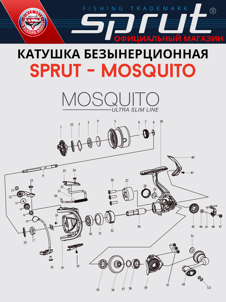 Катушка Sprut Mosquito SM500F (5+1)