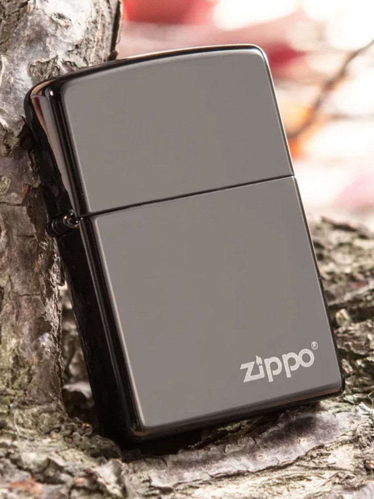 Зажигалка бензиновая ZIPPO 49812 Classic Logo High Polish Black