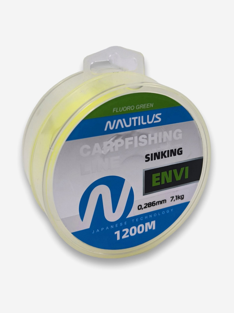 Леска карповая Nautilus ENVI 1200м Fluoro Green 0.331мм 9.5кг