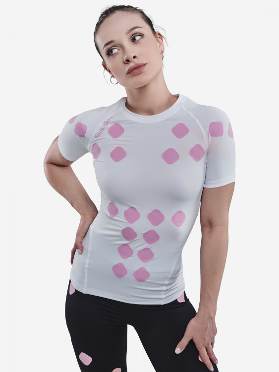 Компрессионная футболка-суппорт спины SportDots, женская,TSH-WT