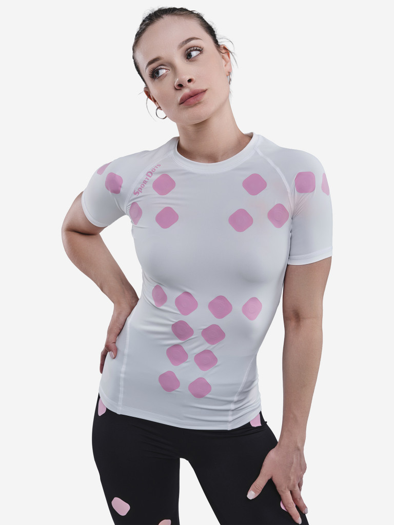 Компрессионная футболка-суппорт спины SportDots, женская,TSH-WT