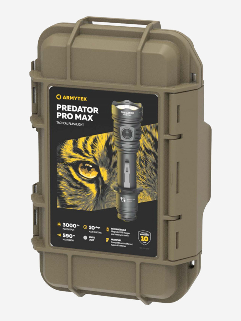 Фонарь светодиодный тактический Armytek Predator Pro Max, 3000 лм, холодный свет