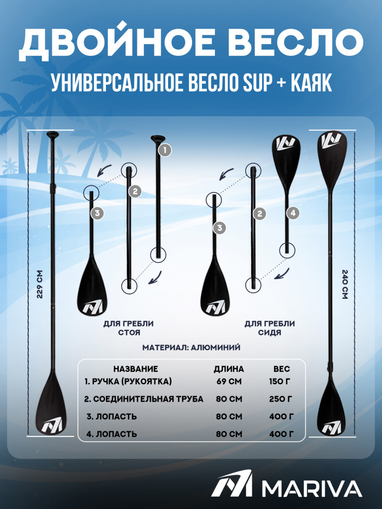 Сапборд двухслойный MARIVA Base Crystal 335 см