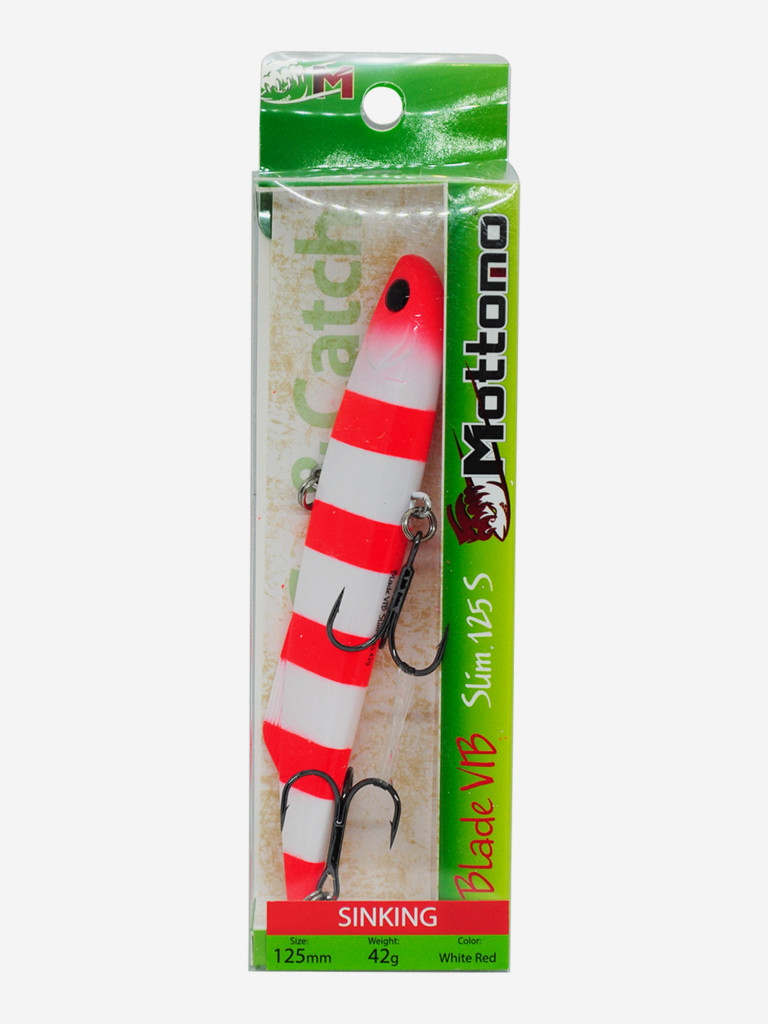 Воблер Mottomo Blade VIB Slim 125S 42g White Red