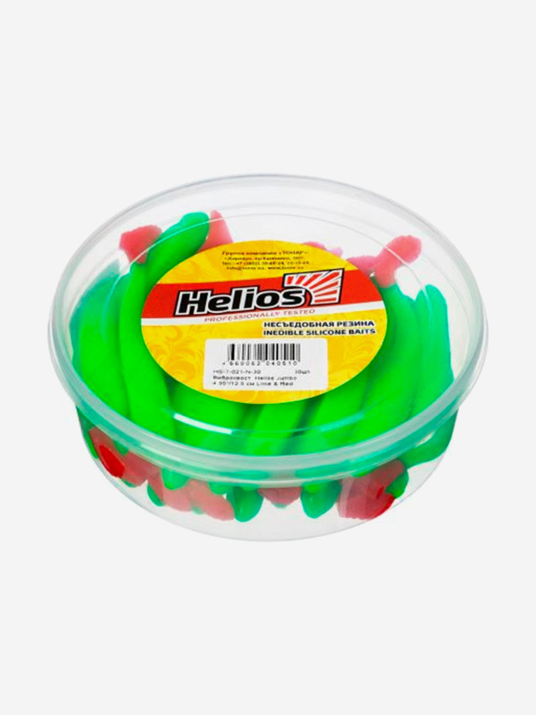 Мягкая приманка Helios Jumbo, 4,95'' / 12,5 см, Lime & Red, 30 шт (HS-7-021-N-30)