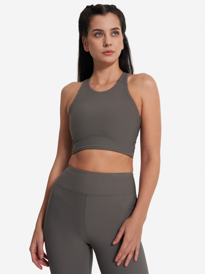 фото Топ бра спортивный demix highflow yoga longline, серый