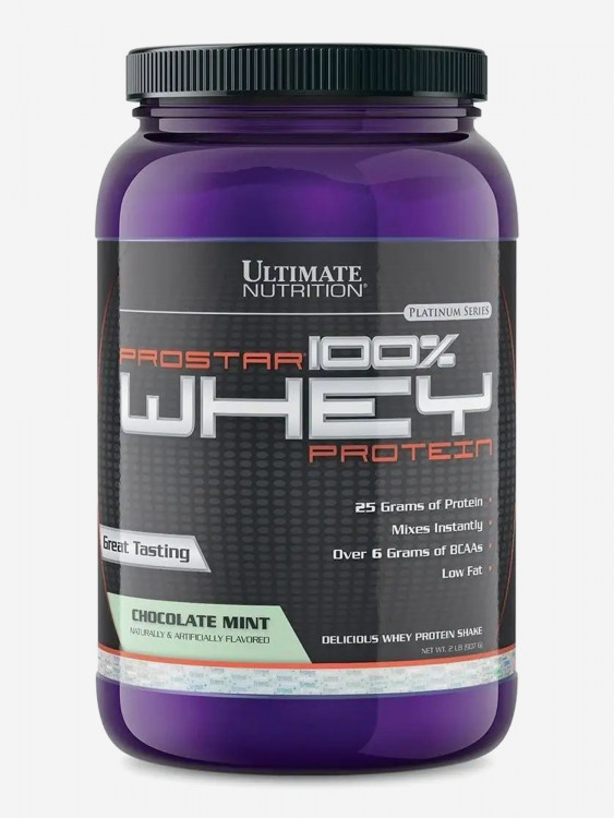Протеин Ultimate Nutrition Простар 100% Вей Протеин, 907 г, Шоколад с ментолом