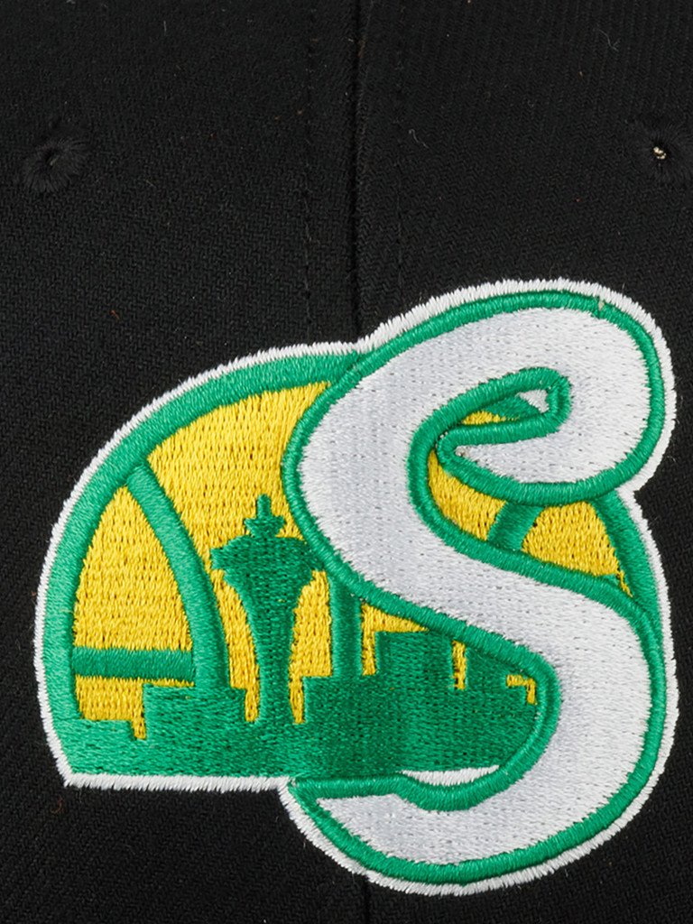 Бейсболка MITCHELL NESS HHSS6278-SSUYYPPPBLCK Seattle Supersonics NBA (черный)