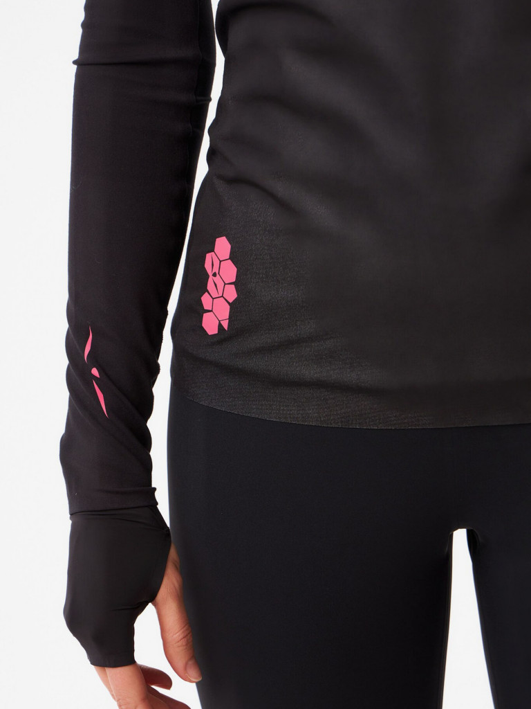 Лонгслив с мембранной вставкой женский UGLOW, черный розовый