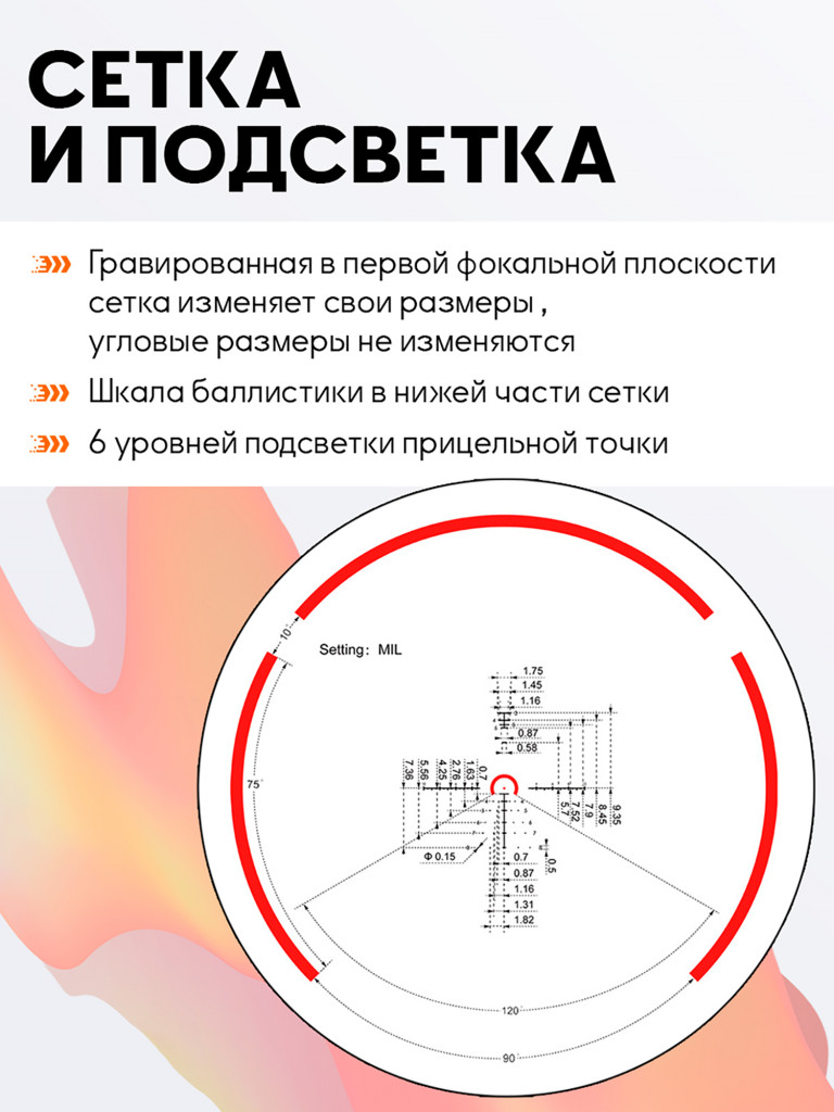 Прицел оптический Vector Optics Constantine 1-8x, с подсветкой