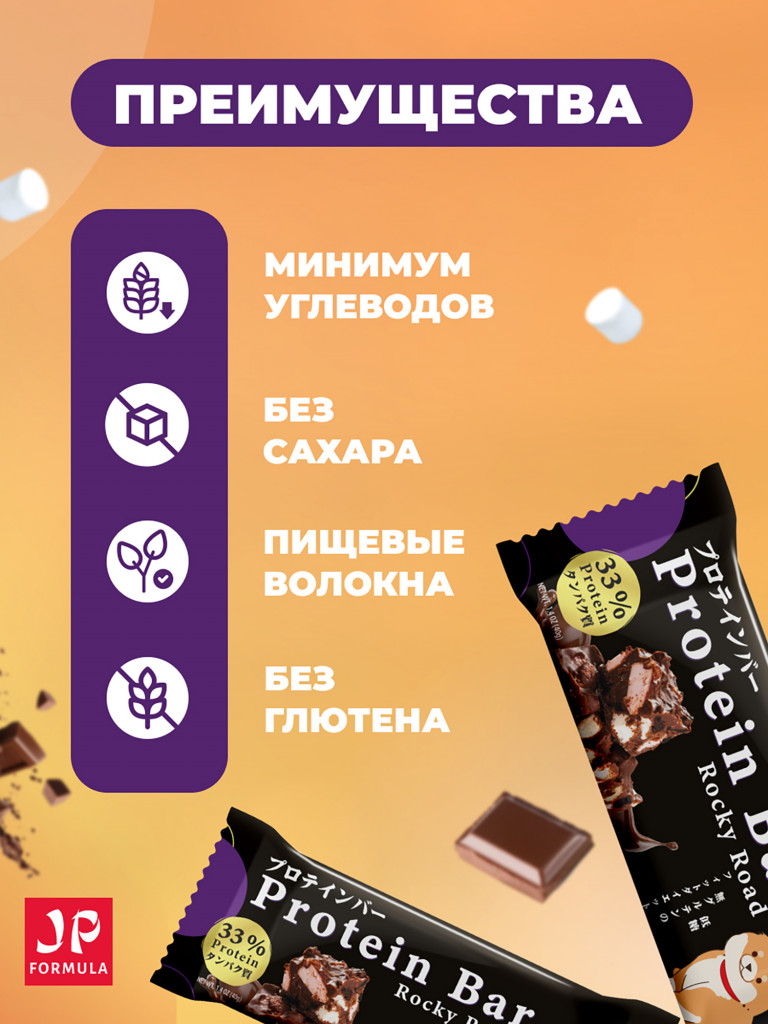 Протеиновые батончики без сахара в шоколадной глазури,Роки роуд 16шт