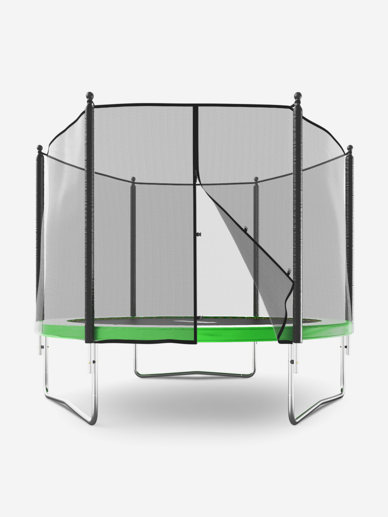 Батут каркасный UNIX Line Simple 10 ft Green с внешней защитной сеткой, общий диаметр 305 см, до 140 кг, большой, детский батут для улицы UNIXLINE