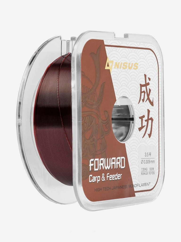 Леска для рыбалки Nisus FORWARD Carp&Feeder Nylon 0,309мм, 100м, 7,55кг, темно-коричневый