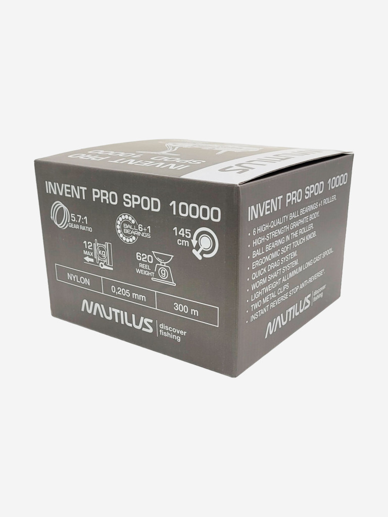 Катушка для спиннинга Nautilus INVENT PRO XPB 8000, катушка для удочки с пердним фрикционом