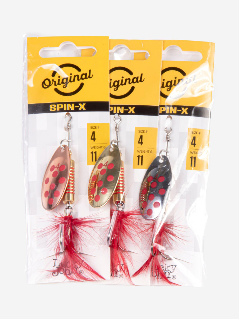 Блесна вращающаяся Lucky John SPIN X ROUND размер 4, набор 3 шт.